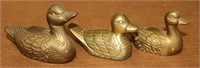 (Lot of 3) Brass Duck Figurines