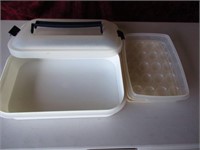 cake/cupcake tote with lid & Egg container/lid