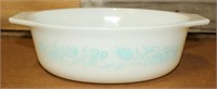 Meadow Turqouise Spring Leaves Pyrex #043