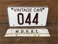 Vintage Car Number Plate 044