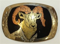 Colorado Silver Star German Ram Belt Buckle
