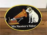 Rare Original His Masters Voice (HMV) Enamel Sign