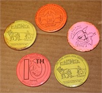 Lot of 5 Clark Co Mule Festival Buttons. Kahoka, M