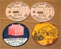 Lot of 4 Bethel and Macon, MO Buttons