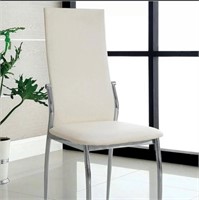 White Milan Metal Side Chair in Chrome (Set of 2)