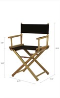 18" Director's Chair Natural Frame-Black Canvas