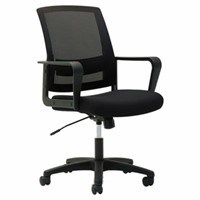 Black Mesh Mid-Back Chair with Arms
