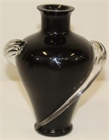 Black Amethyst Art Glass Vase