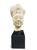 Large Chinese Stone Head of Bodhisattva,