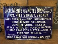 Noyes Brothers Sydney Original Enamel Sign