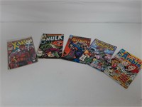 (5) COMIC BOOKS - XMEN, HULK, BATMAN,MAGETO,ARCHIE