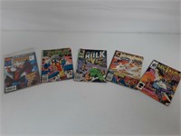(5) COMIC BOOKS - SPIDERMAN, HULK, SECTAURS