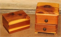 Pair of Wooden Jewlery/Trinket Boxes
