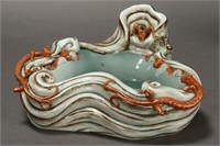Unusual Chinese Porcelain Brush Washer,
