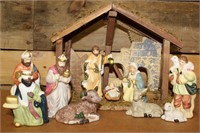 11 pc Porcelain Nativity Scene Set