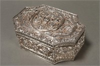 Unusual Sino-Tibetan Silver Box and Cover,