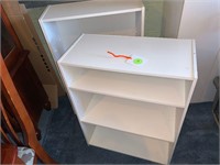 PAIR OF WHITE BOOK SHELVES