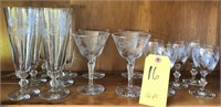 ETCHED GLASS WINE, CHAMPAGNE & CORDIAL GLASSWARE