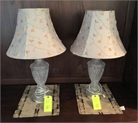 PAIR CRYSTAL LAMPS