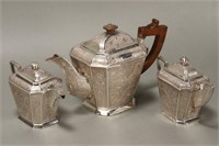 Delightful Persian Silver Tea Set,