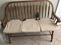 OAK BENCH WITH SEAT CUSHION