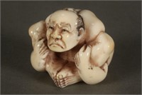 Unusual Japanese Carved Ivory Netsuke,