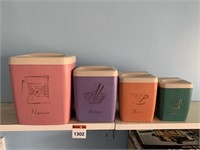 4 x 1960’s Kitchen Canisters