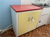Small Retro Red and Yellow Storage Cupboard
