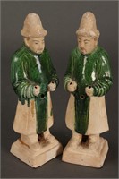 Pair of Chinese Ming Dynasty Pottery Figures,