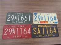 4 indiana license plates