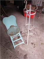 metal chair & flower stand