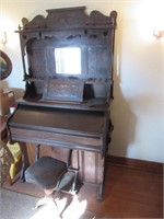 antique pump organ & stool