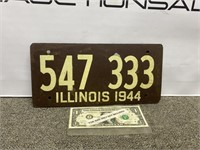 1944 Illinois fiber license plate