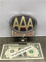 AAA national Award advertising license plate