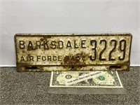 Vintage Barksdale Air Force base license plate