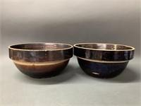 Pair of Stoneware 10" Bowls