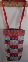 Purse Red, white, and blue long handles