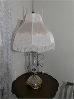 Stunning Evered Crystal & Brass Converted Oil Lamp