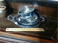 Group Silverplate Trays & Serving Bowls