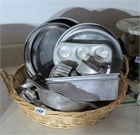 Vintage Aluminum Baking Lot & Basket