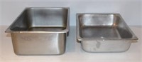 (2) FULL SIZE STAINLESS STEEL STEAM TABLE PANS