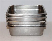 (6) 1/2 SIZE STAINLESS STEEL STEAM TABLE PANS