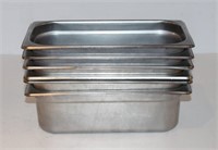 (6) 1/3 SIZE STAINLESS STEEL STEAM TABLE PANS