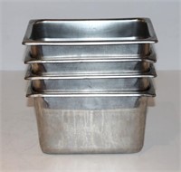 (4) 1/4 SIZE STAINLESS STEEL STEAM TABLE PANS