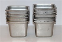 (10) 1/6 SIZE STAINLESS STEEL STEAM TABLE PANS