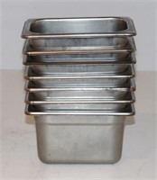 (7) 1/9 SIZE STAINLESS STEEL STEAM TABLE PANS