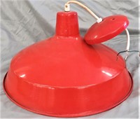 VINTAGE METAL HANGING 16" LIGHT FIXTURE-RED