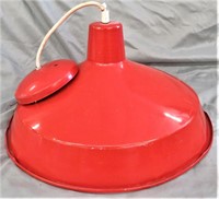 VINTAGE METAL HANGING 16" LIGHT FIXTURE-RED