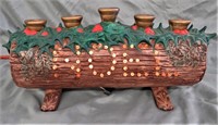 VINTAGE NOEL CHRISTMAS LOG DECORATION LIGHT