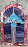 BEAUTIFUL ARCHED LEADED STAIN GLASS HANGING DECOR